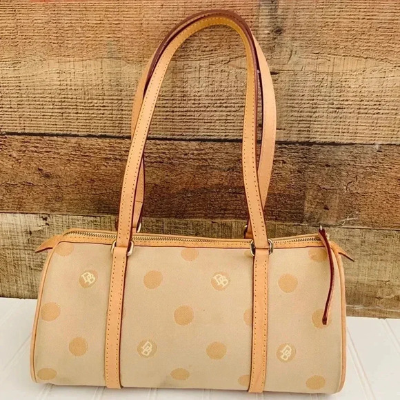 Dooney & Bourke Vintage Y2K Barrel Polka Dot Shoulder Bag - Picture 3 of 8